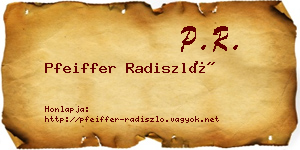 Pfeiffer Radiszló névjegykártya